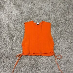 Zara Vibrant Orange Knit Crop Top